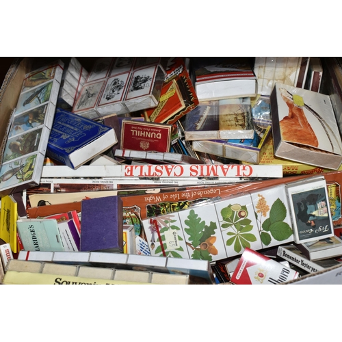 559 - TWO BOXES OF EPHEMERA AND A COLLECTION OF MATCH BOXES, to include early - mid 20th century postcards... 