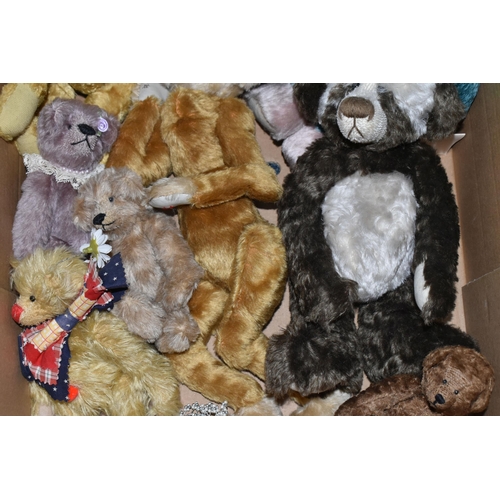 566 - ONE BOX OF HAND MADE COLLECTOR'S BEARS, twelve bears comprising two H.M bears by Iris & Rowland Ches... 