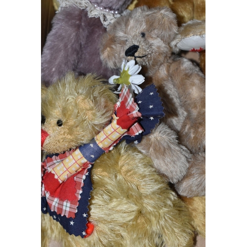 566 - ONE BOX OF HAND MADE COLLECTOR'S BEARS, twelve bears comprising two H.M bears by Iris & Rowland Ches... 