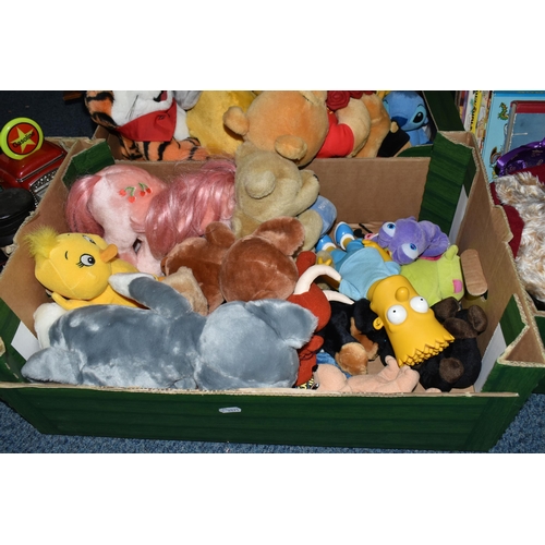 578 - THREE BOXES OF TEDDY BEARS, SOFT TOYS AND BOOKS, to include a Hermann limited edition 'Gluckskafer' ... 