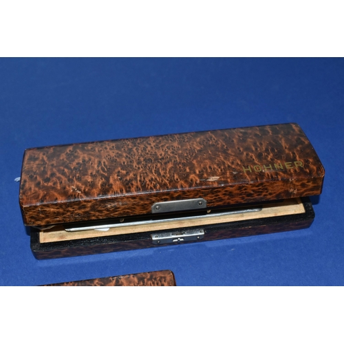 425 - TWO CASED HOHNER 64 CHROMONICA HARMONICAS, both appear complete and in good condition, in original f... 