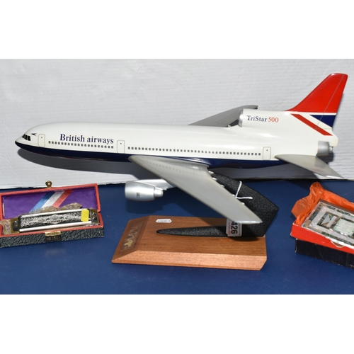 426 - A PLASTIC DISPLAY MODEL OF A LOCKHEED TRISTAR 500 IN BRITISH AIRWAYS LIVERY, appears complete and in... 