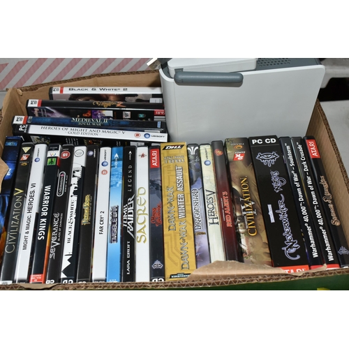 573 - A BOX OF NINTENDO AND XBOX VIDEO GAMES, includes a Grandstand Invaders From Space electronic game, a... 