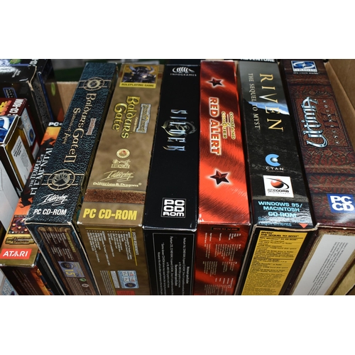 580 - A BOX OF PC BIG BOX VIDEO GAMES, includes Deus EX, System Shock 2, Diablo Tomb Raider, Tomb Raider 2... 