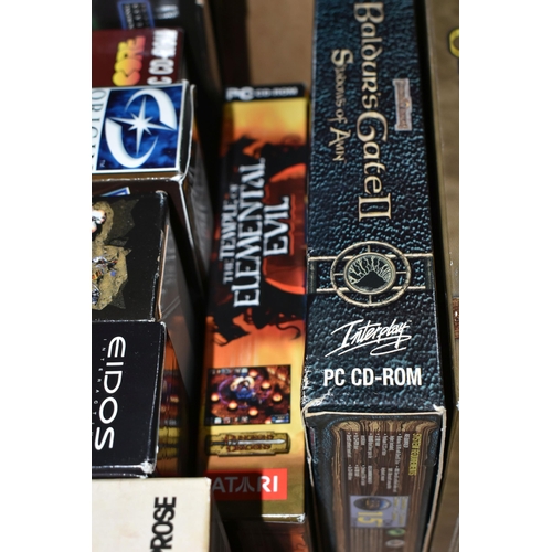 580 - A BOX OF PC BIG BOX VIDEO GAMES, includes Deus EX, System Shock 2, Diablo Tomb Raider, Tomb Raider 2... 