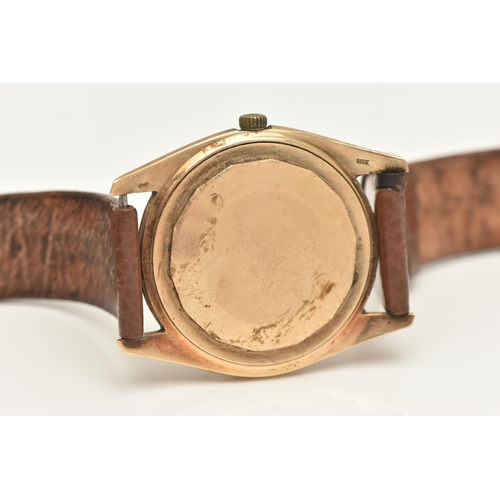 17 - A GENTS 9CT GOLD 'ROTARY' WRISTWATCH, automatic movement, round gold tone dial signed 'Rotary 21 jew... 