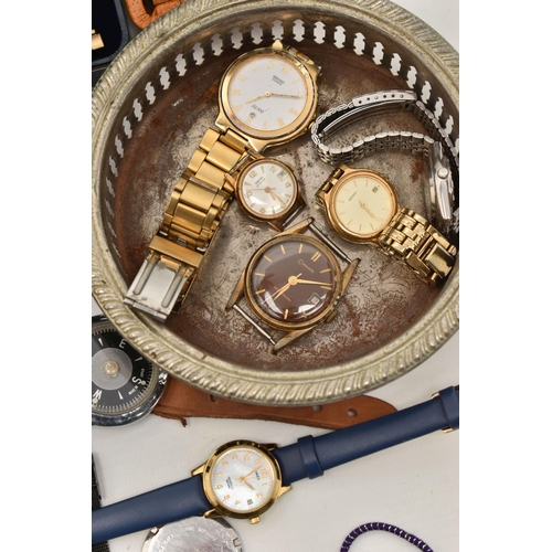 72 - A BOX OF ASSORTED WATCHES, to include ladies and gents wristwatches to include two ladies Seiko watc... 