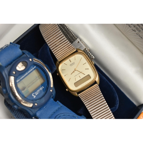 72 - A BOX OF ASSORTED WATCHES, to include ladies and gents wristwatches to include two ladies Seiko watc... 