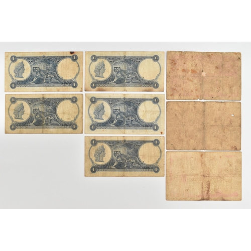 122 - A PARCEL OF BANKNOTES TO INCLUDE FIVE X STRAITS SETTLEMENTS, One Dollar notes January 1st 1932, 33, ... 