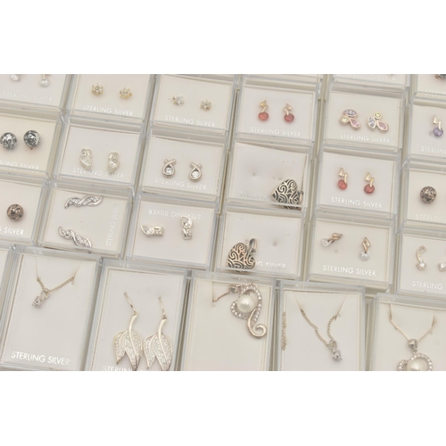 80 - A LARGE SELECTION OF JEWELLERY, to include one hundred and sixty nine cased earrings, pendant and ne... 