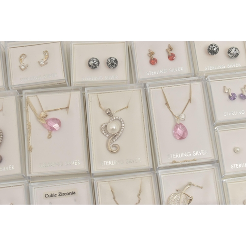 80 - A LARGE SELECTION OF JEWELLERY, to include one hundred and sixty nine cased earrings, pendant and ne... 