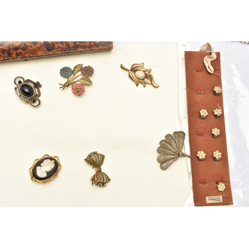 83 - A BOX OF ASSORTED COSTUME JEWELLERY, to include two silver hinged bangles, both hallmarked Birmingha... 