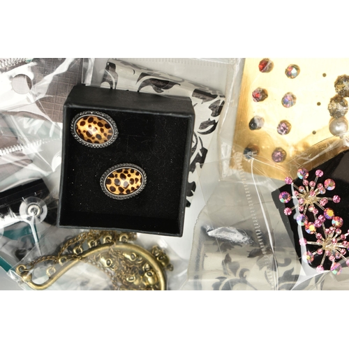 88 - A LARGE SELECTION OF COSTUME JEWELLERY EARRINGS, a large box of assorted drop and stud earrings, (co... 