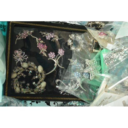 88 - A LARGE SELECTION OF COSTUME JEWELLERY EARRINGS, a large box of assorted drop and stud earrings, (co... 