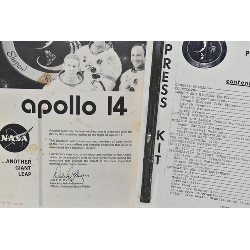 250 - A NASA APOLLO 14 OFFICIAL PRESS PACK, detailing all aspects of the launch which was to be no earlier... 