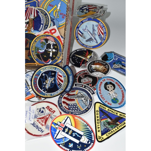 252 - A BOX OF MOSTLY AMERICAN SPACE MISSION RELATED CLOTH BADGES, to include Space Lab 2, Space Lab 3, Ge... 