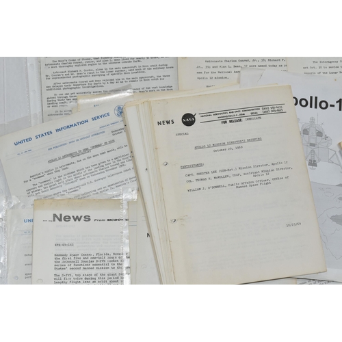 259 - NASA APOLLO 12 PRESS PACKS AND EPHEMERA, to include a Directors Briefing pack dated October 20 1969,... 