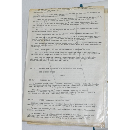 267 - NASA APOLLO 7 PRESS INFORMATION PACKS ETC, to include a press release dated 1968 with information re... 