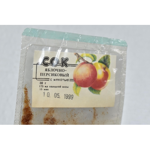 280 - A RUSSIAN MIR SOYUZ FEEDING TUBE CONTAINING APPLE AND PEACH, manufacture date 10/5/1999, good condit... 