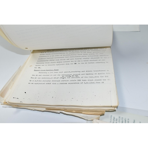 311 - A BOX OF DOCUMENTS RELATING TO THE APOLLO 11 MISSION comprising a number of black and white photos a... 