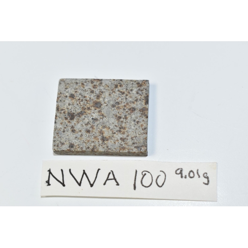 348 - A SLICE OF NWA 100 METEORITE, cut and polished, 8.8g,