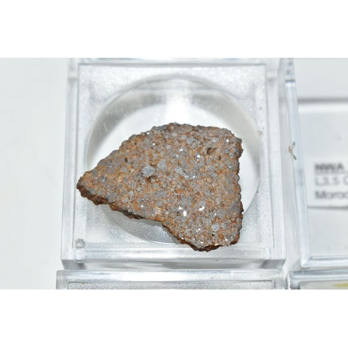 351 - TWO SLICES OF METEORITE SAMPLES, comprising a slice of NWA 1930 LL Chondrite found in Morocco 2003, ... 