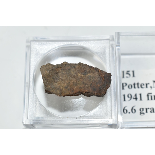 352 - TWO AMERICAN FOUND METEORITE SAMPLES, comprising a fragment of the Potter meteorite found in Nebrask... 