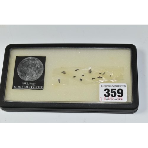 359 - FRAGMENTS OF NWA 8687 LUNAR (TROCTOLITE), found 2014, weight under 0.5g