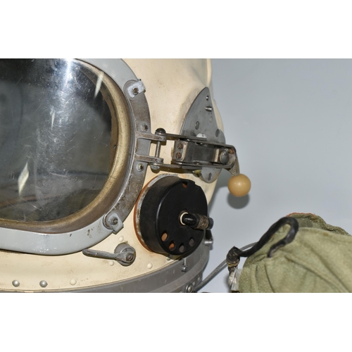 362 - A RUSSIAN MIG PILOTS FLYING SUIT AND HELMET, the helmet is signed by the pilot Alex Volkov, he went ... 