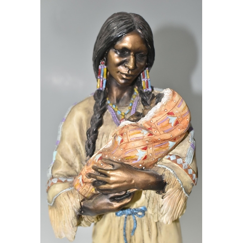 365 - A LEONARDO COLLECTION BRIGHTSTAR 2004 FIGURE height 43cm, resin made, depicting a native American mo... 