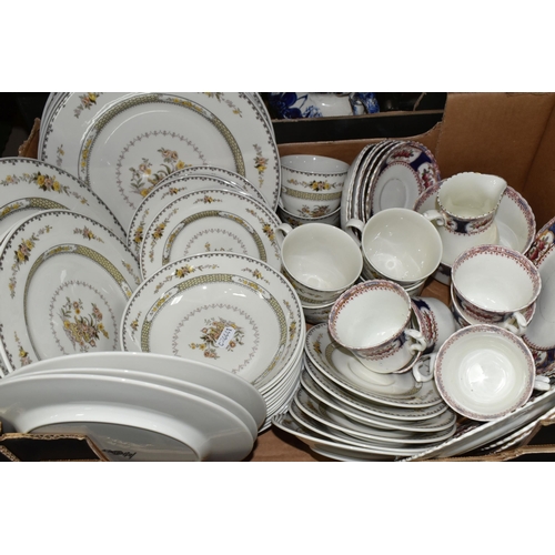 374 - TWO BOXES OF ASSORTED CERAMIC KITCHENWARES to include a Royal Worcester Evesham biscuit barrel, a la... 