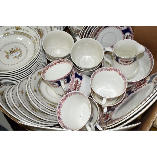 374 - TWO BOXES OF ASSORTED CERAMIC KITCHENWARES to include a Royal Worcester Evesham biscuit barrel, a la... 