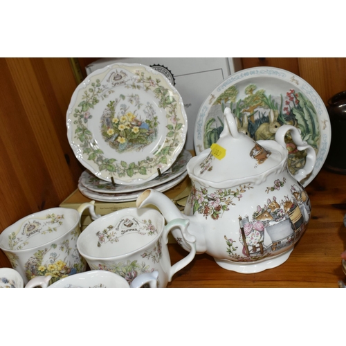 389 - NINE PIECES OF ROYAL DOULTON 'BRAMBLY HEDGE' TEA WARE AND A PETER RABBIT PLATE, comprising Royal Dou... 