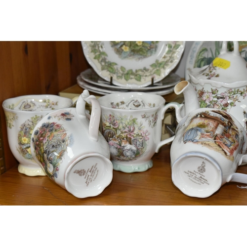 389 - NINE PIECES OF ROYAL DOULTON 'BRAMBLY HEDGE' TEA WARE AND A PETER RABBIT PLATE, comprising Royal Dou... 