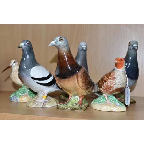 397 - A GROUP OF BESWICK BIRDS, comprising a red brown gloss Pigeon, model no 1383A, first version with th... 