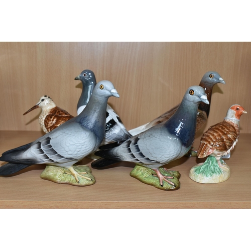 397 - A GROUP OF BESWICK BIRDS, comprising a red brown gloss Pigeon, model no 1383A, first version with th... 