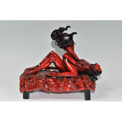 404 - A RUBY FUSION BY PEGGY DAVIES EROTIC FIGURE GROUP, titled 'Sexual Passion', height 22cm x width 25cm... 