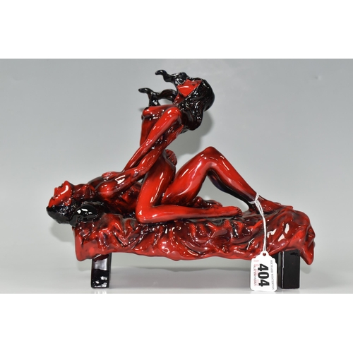 404 - A RUBY FUSION BY PEGGY DAVIES EROTIC FIGURE GROUP, titled 'Sexual Passion', height 22cm x width 25cm... 