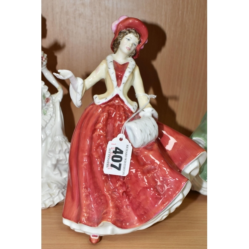 407 - FOUR FIGURINES, comprising Royal Doulton 'Christmas Day 1999' HN4214 and 'Christmas Day 2000' HN4242... 