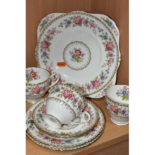 408 - COALPORT AND ROYAL GRAFTON TEA WARE, comprising a fourteen piece Coalport 'Ming Rose' part coffee se... 