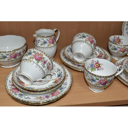 408 - COALPORT AND ROYAL GRAFTON TEA WARE, comprising a fourteen piece Coalport 'Ming Rose' part coffee se... 