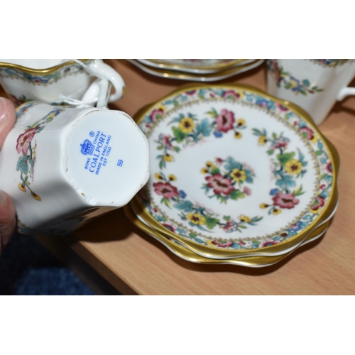 408 - COALPORT AND ROYAL GRAFTON TEA WARE, comprising a fourteen piece Coalport 'Ming Rose' part coffee se... 