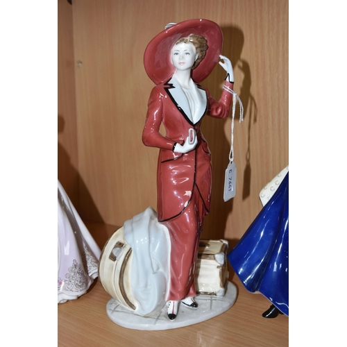 411 - FOUR COALPORT LIMITED EDITION FIGURINES, comprising 'Atlantic Crossing', limited edition 146/7500, h... 