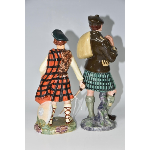 413 - A ROYAL DOULTON 'THE LAIRD' FIGURE WITH A RADNOR POTTERY 'ROB ROY' FIGURE, comprising 'The Laird' HN... 