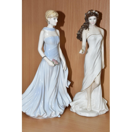 417 - FOUR COALPORT AND ROYAL WORCESTER FIGURINES, comprising Coalport: 'Diana Princess of Wales' for Comp... 