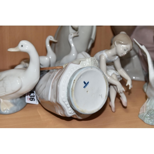 436 - A COLLECTION OF LLADRO AND NAO FIGURES, comprising Lladro: A Clean Sweep, model no 5025, sculptor Ju... 