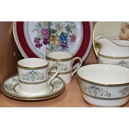 437 - A MINTON 'HENLEY' COFFEE SET AND THREE COLLECTORS PLATES, twelve pieces of Minton Henley comprising ... 