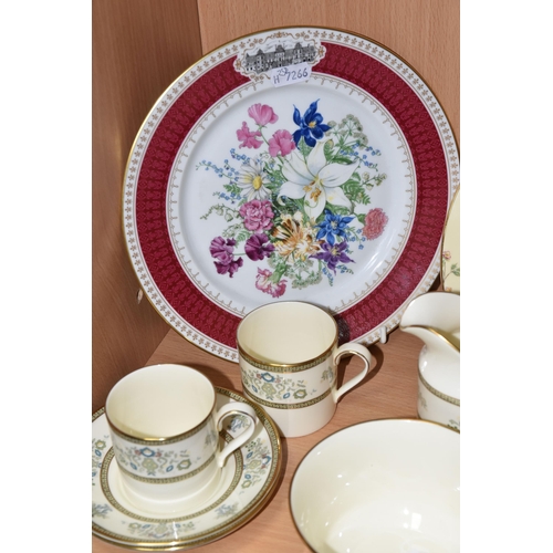 437 - A MINTON 'HENLEY' COFFEE SET AND THREE COLLECTORS PLATES, twelve pieces of Minton Henley comprising ... 