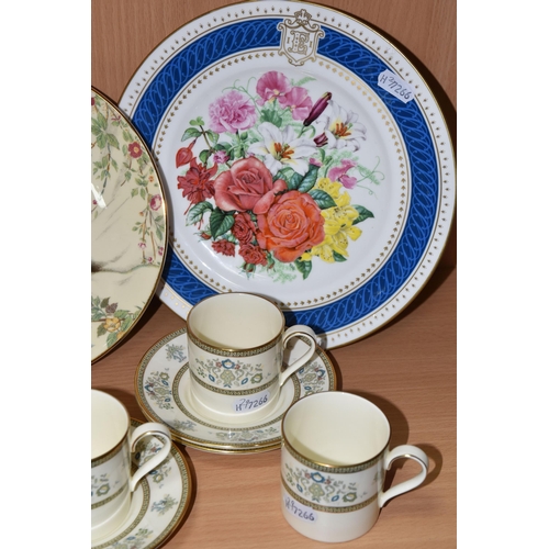 437 - A MINTON 'HENLEY' COFFEE SET AND THREE COLLECTORS PLATES, twelve pieces of Minton Henley comprising ... 