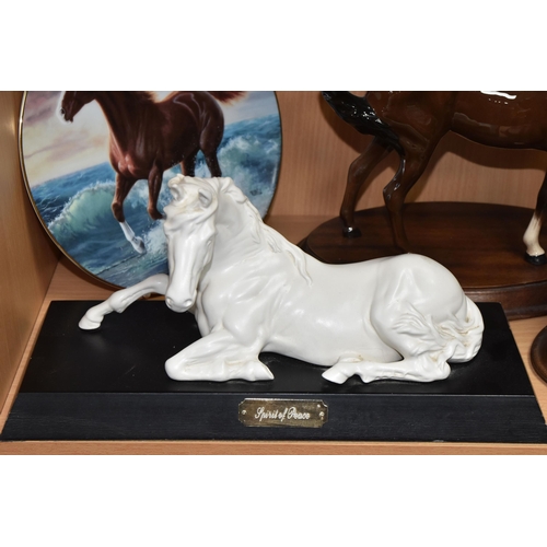 443 - A COLLECTION OF MAINLY HORSE THEMED CERAMICS, comprising a Beswick Swish Tail Horse, model no 1182, ... 